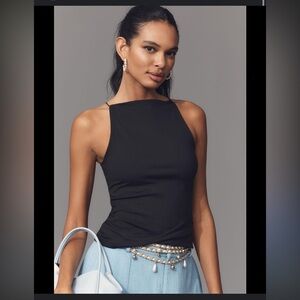 Maeve by Anthropologie Square-Neck Tank in Black